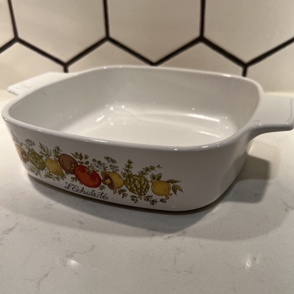 Corningware VTG 1 Quart Spice Of Life L'Echalote A-1-B With Pyrex Lid Casserole - Picture 15 of 15